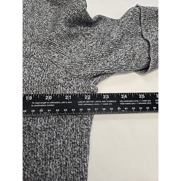 Chico's Top Womens Size 3 XL Gray Black Ribbed Mock Neck Short Sleeve Stretch - Picture 6 of 7